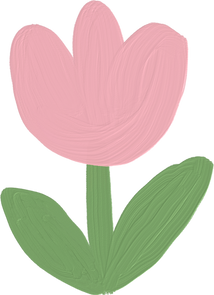 Handdrawn Painterly Cute Objects Tulip 1